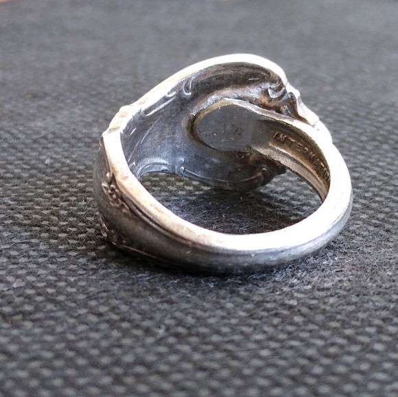 VTG International Silver plated floral Spoon Ring - Picture 8 of 8